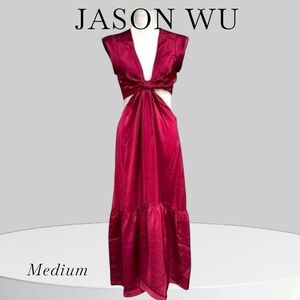 Jason Wu 🪭 Burgundy Red Cutout Maxi Dress, Feminine Chic Medium - New With Tag